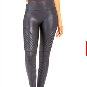 EUC SPANX FAUX LEATHER MOTO LEGGINGS XS